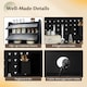 image 7 of COSTWAY Kitchen Pantry Storage Cabinet with Large Countertop Black