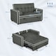 image 3 of HOMCOM 2 Seater Pull Out Sofa Bed Adjustable Backrest, Charcoal Grey Grey
