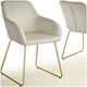 image 1 of Dining Chair Jeane - velvet look, cantilever frame - per piece Cream | Velvet Look Cream/Gold