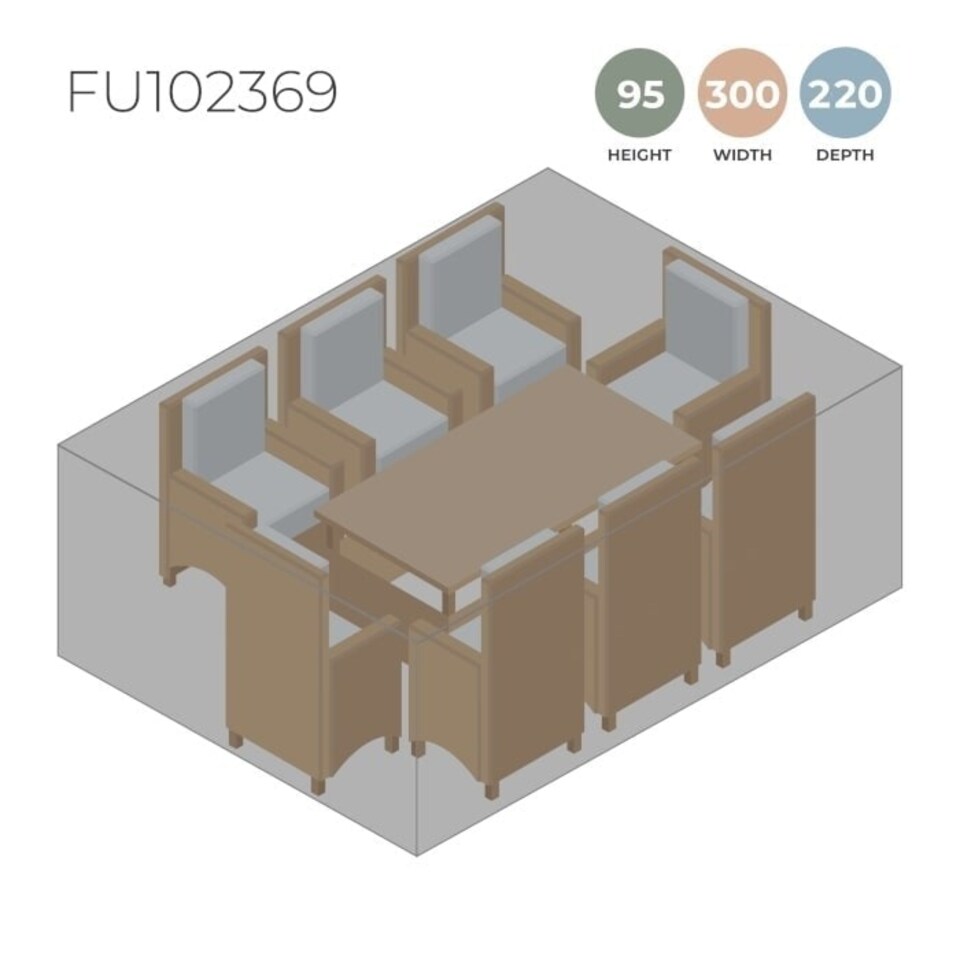 image 1 of Large Rectangle Dining Set Protective Cover in Black Black