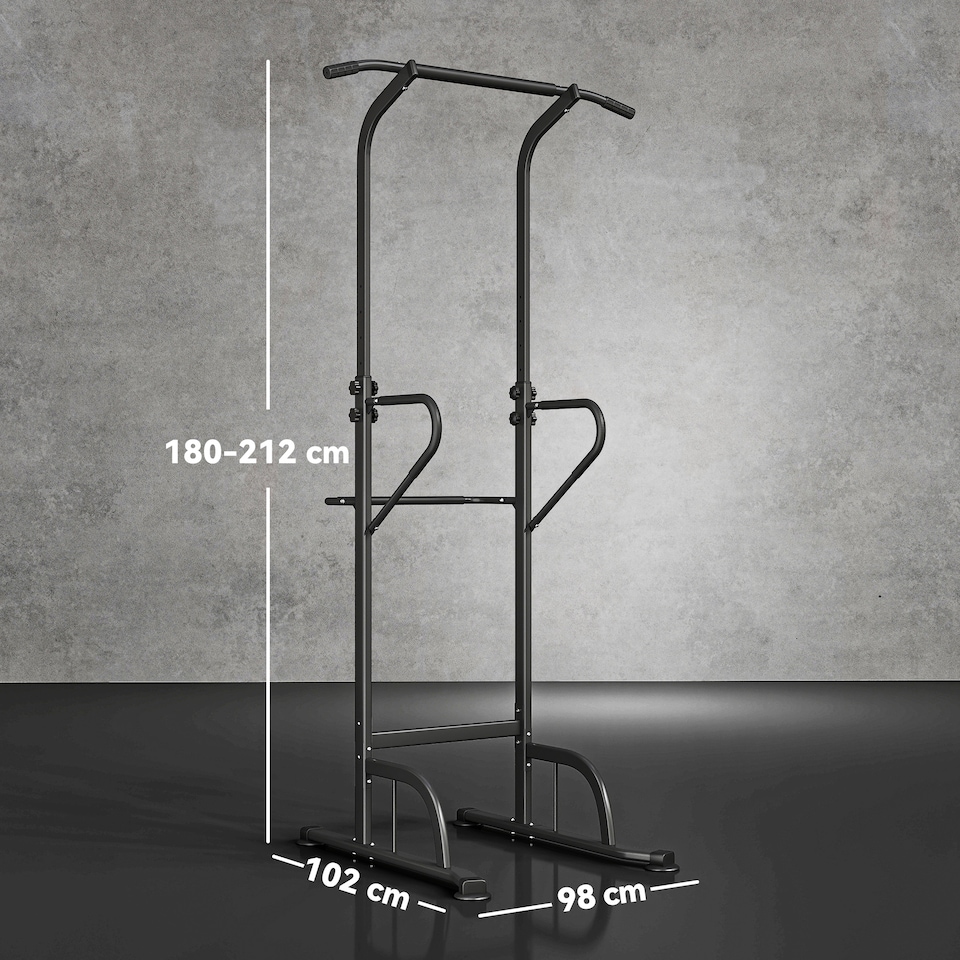 image 1 of HOMCOM Power Tower Multi-Function Pull Up Station with Adjustable Height for Gym