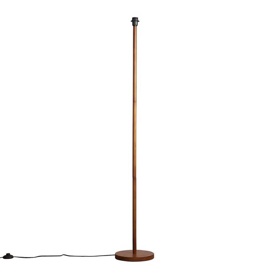 image 1 of ValueLights Modern Dark Wood Floor Lamp Base | Brown
