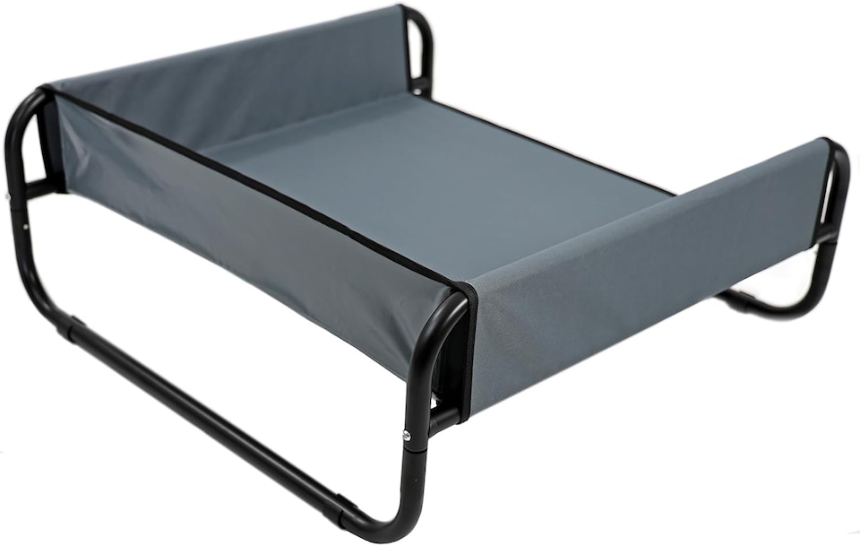 image 1 of Actiaspet Elevated Dog Bed Steel Frame Raised Pet Cot Black or Grey (Grey, Medium)