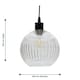 image 5 of First Choice Lighting Set of 2 Betchley Clear Ribbed Glass Globe Easy Fit Pendant Shades Clear