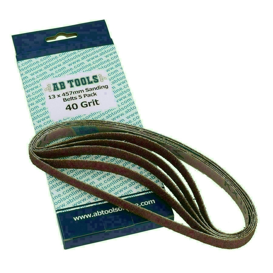 image 1 of Belt Power File Sander Abrasive Sanding Belts 457mm x 13mm Mixed Grit 20pk