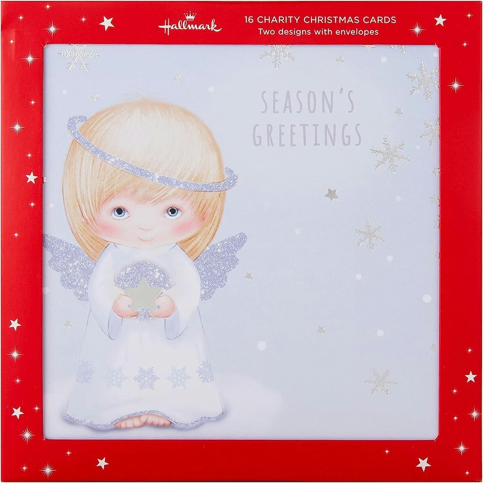 image 1 of Festive Angel 2 Designs Pack of 16 Boxed Charity Christmas Cards