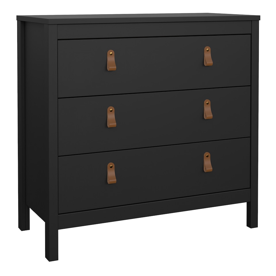 image 1 of Barcelona Chest 3 Drawers in Matt Black