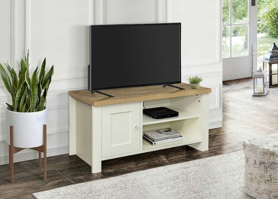image 1 of Highgate Small TV Unit Cream Oak