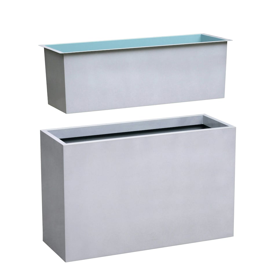 image 1 of Primrose Tall Trough Style Zinc Planter with Plastic Insert 90cm