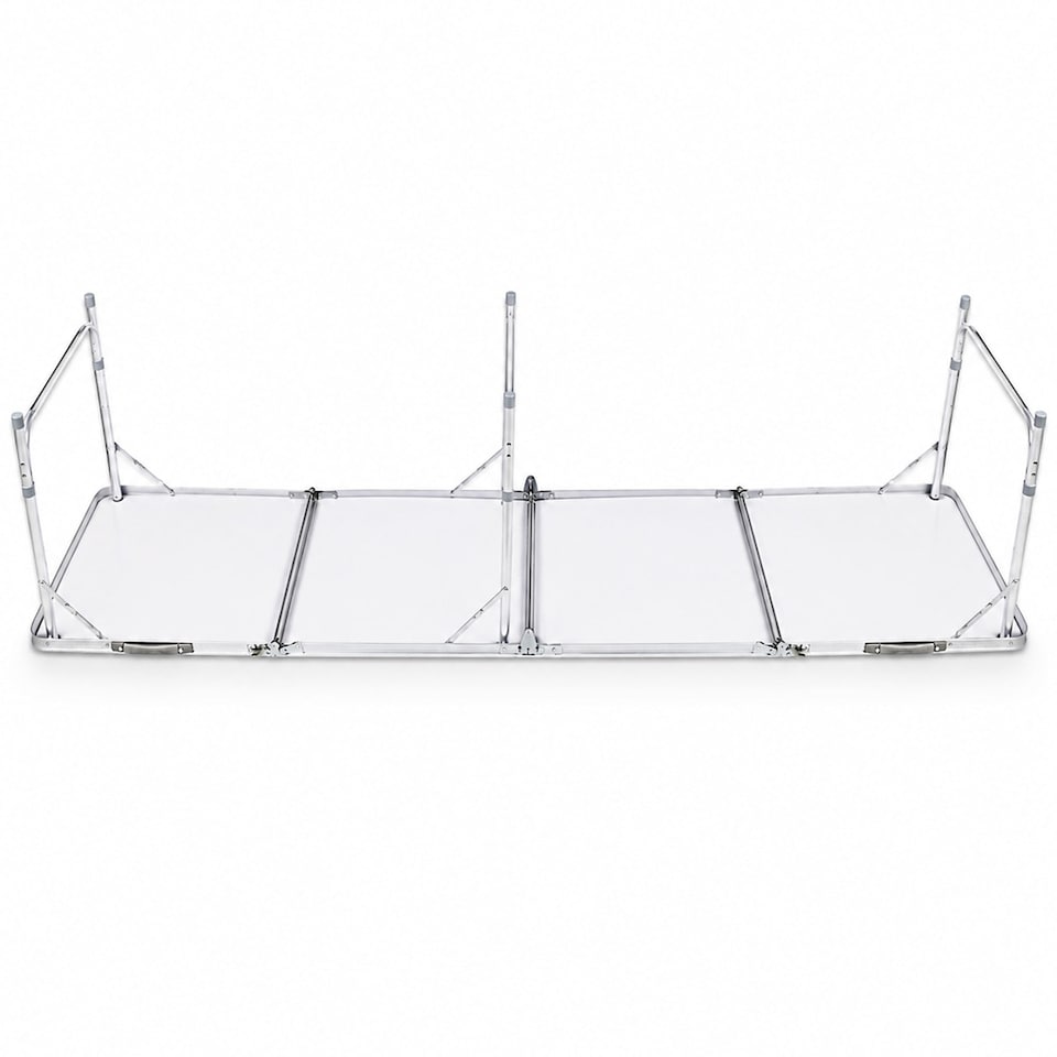 image 1 of 8ft Folding Outdoor Camping Kitchen Extending Work Top Table | White