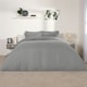 image 1 of OHS Soft Microfibre Plain Duvet Cover and Pillowcase Set, Single - Grey