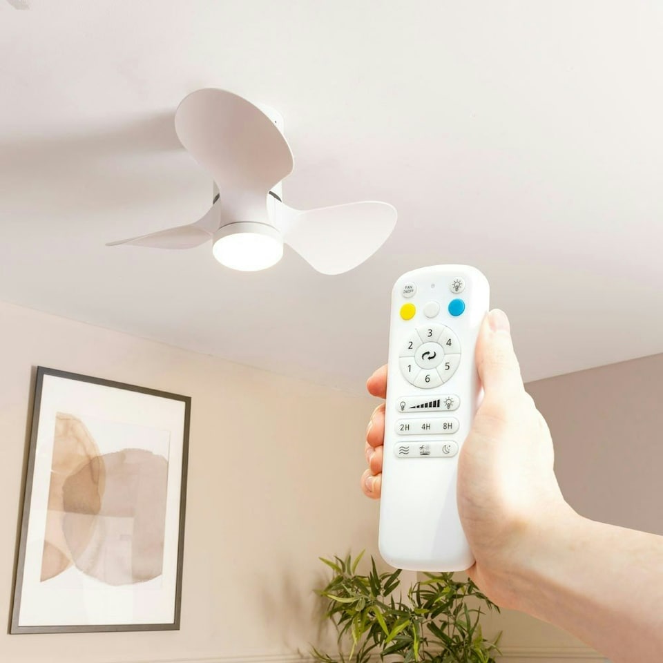 image 1 of ValueLights White 24 Inch Ceiling Fan Integrated LED & Remote