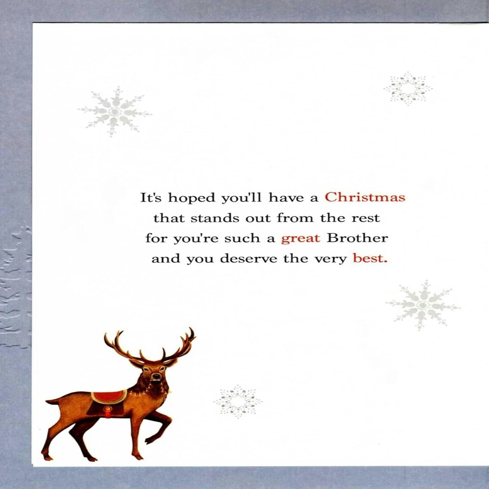 image 1 of Magnificent Stag Embellished Brother Large Christmas Card
