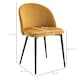 image 7 of HOMCOM Modern Upholstered Fabric Bucket Seat Dining Chairs Set of 2 Yellow