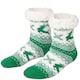 image 2 of Fluffy socks with reindeer motif   green-white | Green | green/white | 1