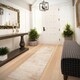 image 2 of KUKOON Neutral Beige Distressed Abstract Runner Rug 60cm x 240cm