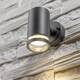 image 6 of CGC Lighting Jennifer Anthracite Outdoor GU10 Single-Spot Cylinder Wall Light | Black | Black | Height: 11.2 cm, Width: 7.6 cm, Depth: 10.5 cm