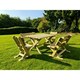 image 1 of Ashcome Table Set Sits 6 Including 2 Bench and 4 Chairs - L120 x W93 x H77 cm - Set of Waterproof Cushions Included