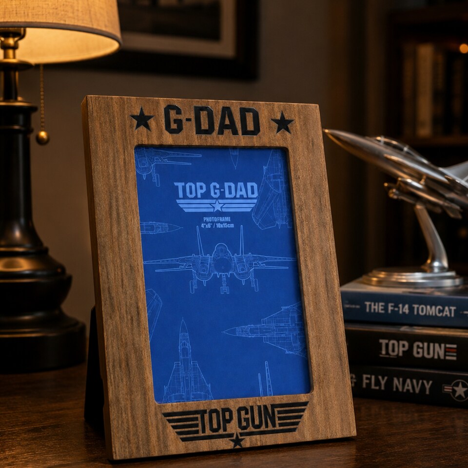 image 1 of Top Gun Top G-Dad Photo Frame Brown