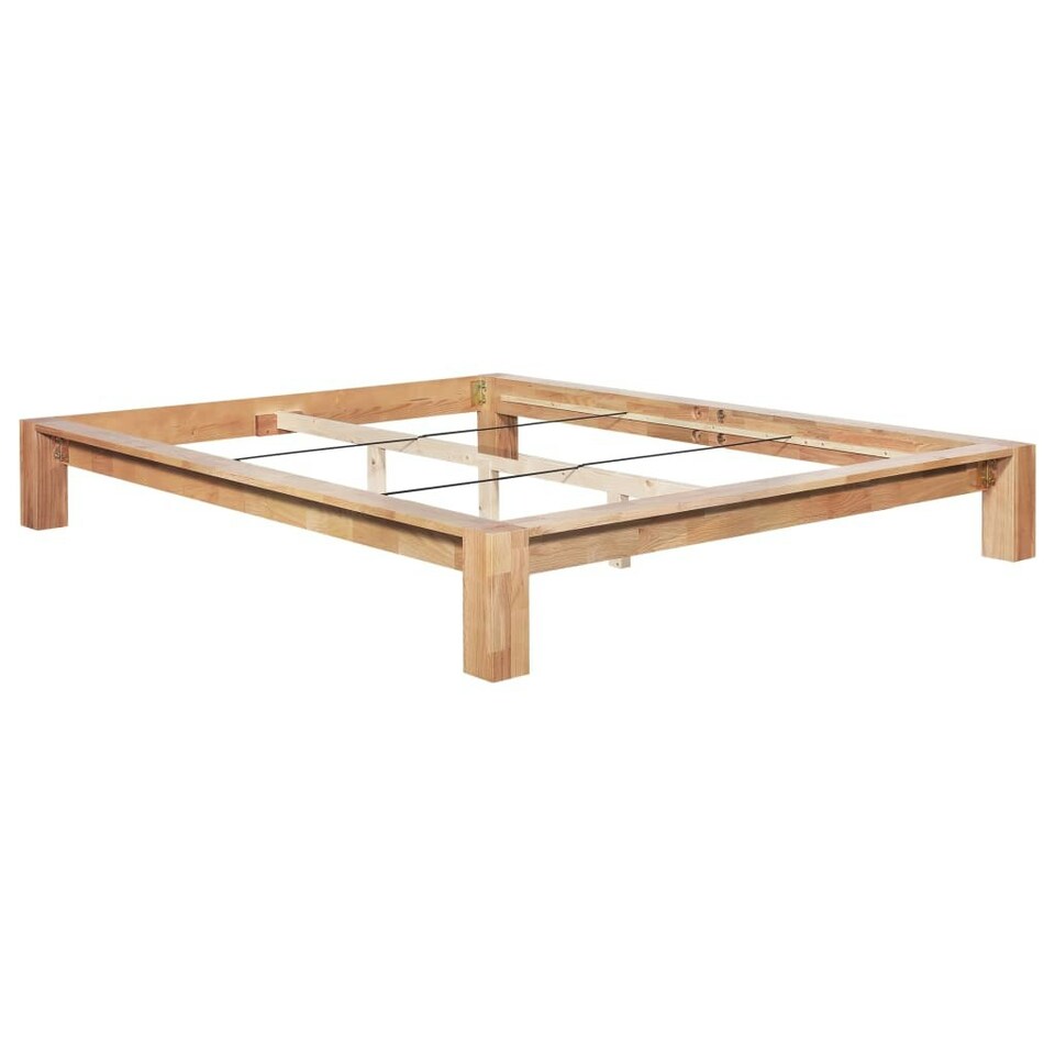 Bed Frame Solid Oak Wood 160x200 cm Tesco Groceries