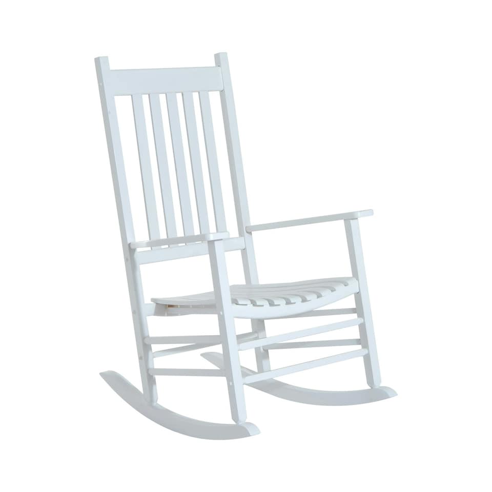 image 1 of Outsunny Garden Rocking Chair Outdoor Swing Rocker Armchair White