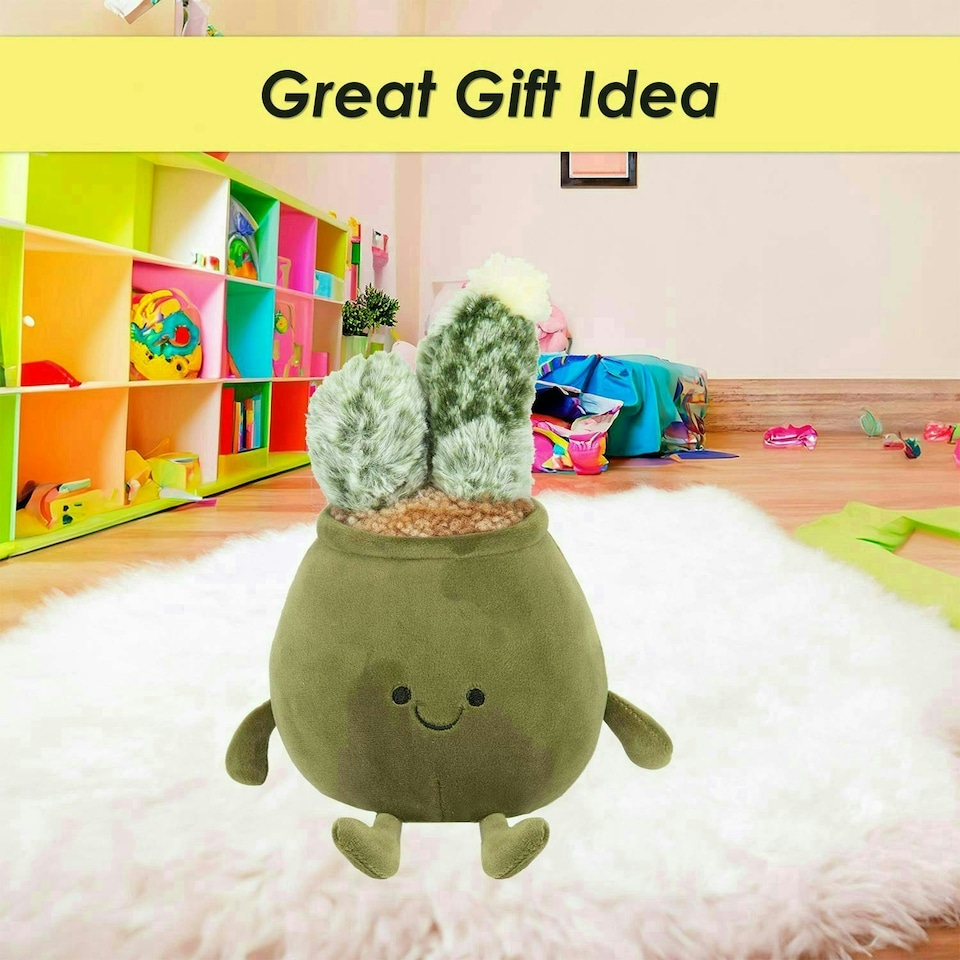 image 1 of Potted Plants Soft Toy Cute Plushie Huggable Cuddly Stuffed Toy 20cm Green