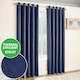 image 1 of Enhanced Living Vogue Navy 66 x 54 inch (168x137cm) Eyelet Thermal Noise reducing Dim Out Curtains (PAIR)