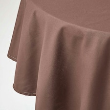 Homescapes Chocolate Brown Cotton Round Tablecloth - 178 cm Brown