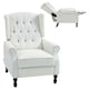 image 1 of HOMCOM Manual Reclining Armchair Recliner with Footrest Cream White
