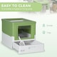 image 3 of PawHut Hooded Cat Litter Box, Pet Toilet w/ Scoop, Tray - Light Green