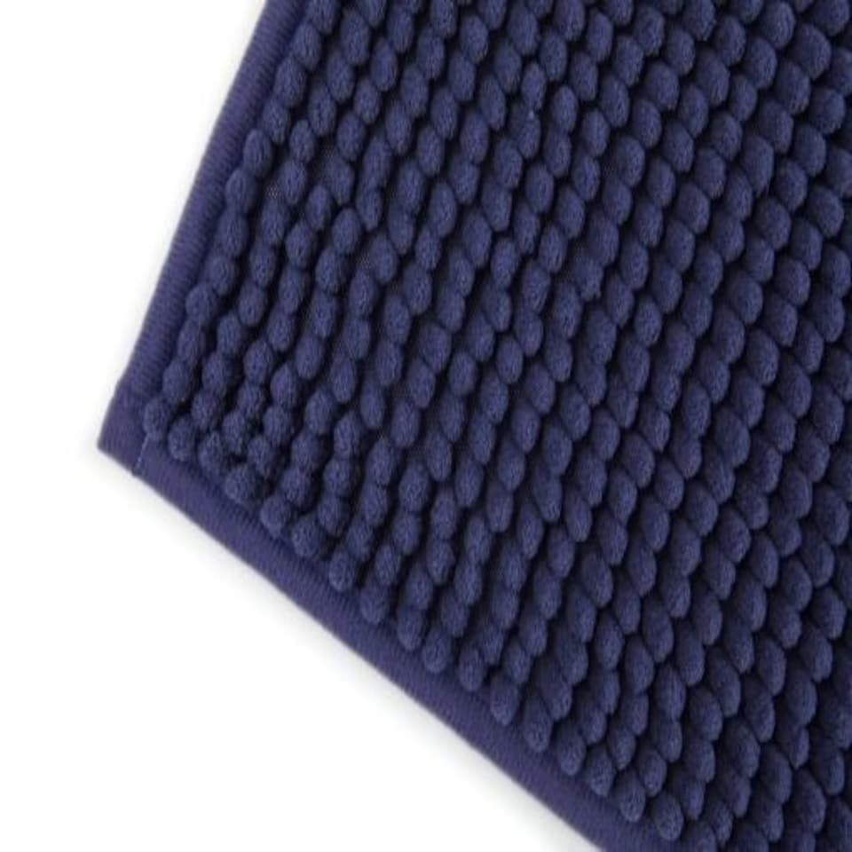 image 1 of Marlow Collection Soft Touch Non-Slip Bathroom Rug in Navy (40cm x 60cm)