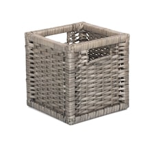 Wooden Framed Split Willow Storage Basket Brown | Brown | S