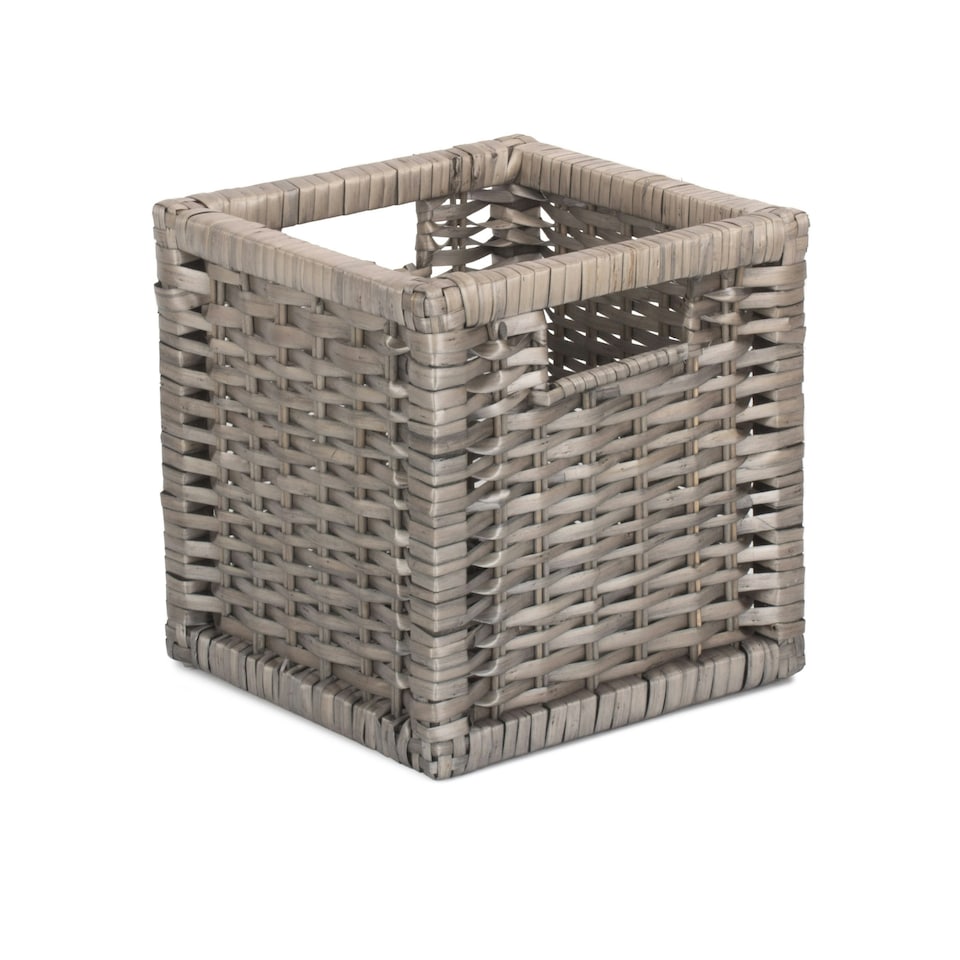 image 1 of Wooden Framed Split Willow Storage Basket Brown | Brown | S
