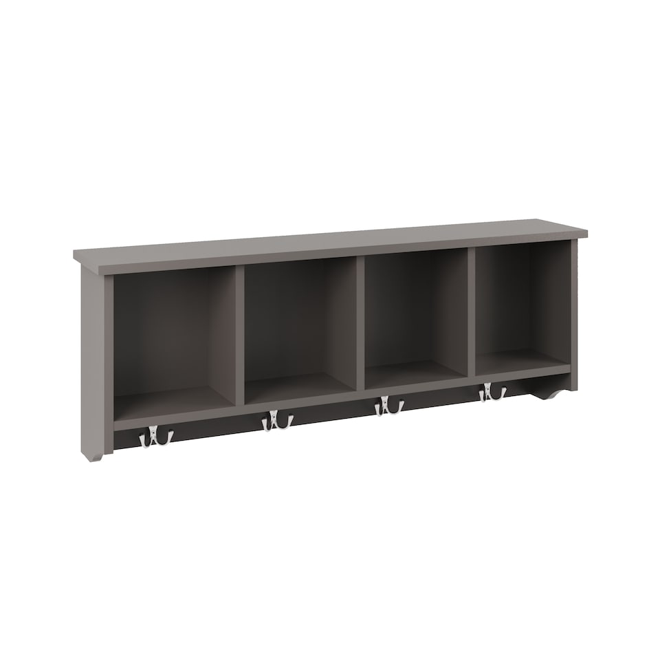 image 1 of Kempton Shoe Bench & Wall Rack | Grey | Grey