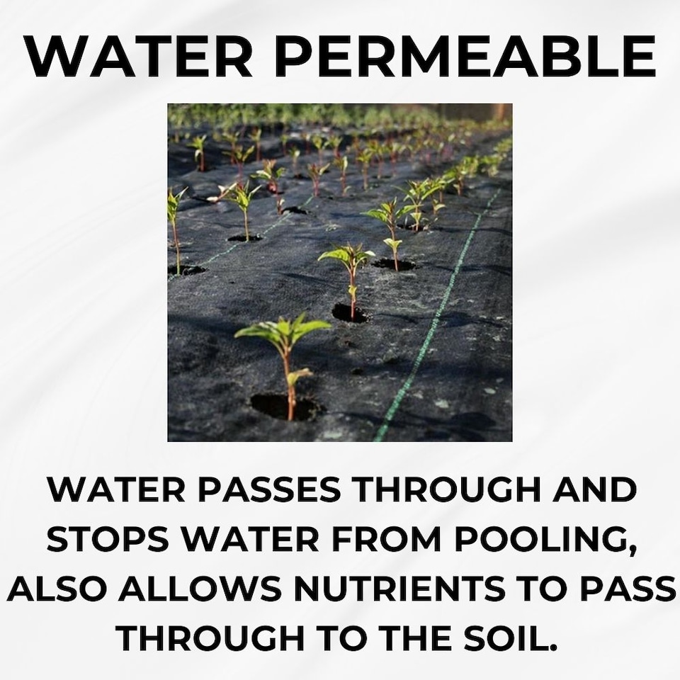 image 1 of Weed Control Membrane Barrier Fabric - 100gsm Heavy Duty - 3m x 100m | Black | 3M x 100M | 1