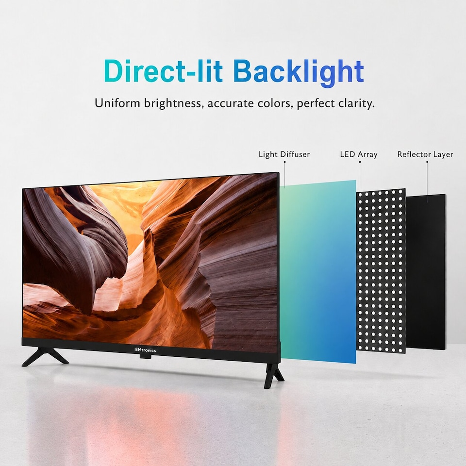 image 1 of EMtronics 32-Inch HD Ready 720p LED TV - Black