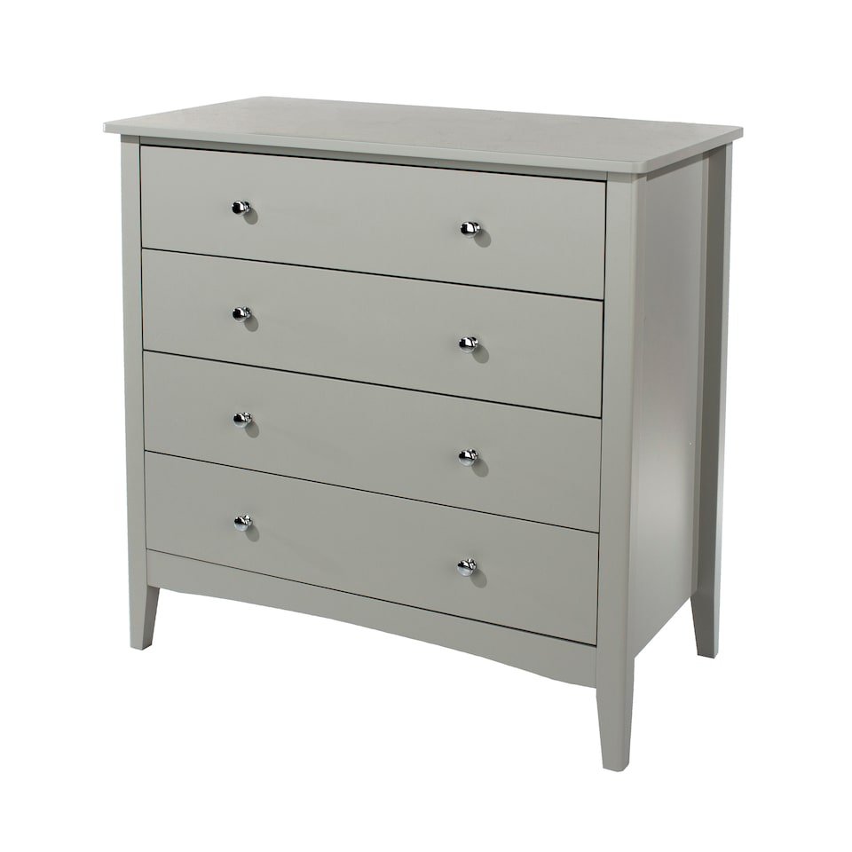 image 1 of Como 4 Drawer Chest of Drawers - Shaker Style Bedroom Storage Cabinet with Compact Design | Grey | Grey | 1