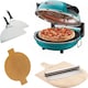 image 1 of Cooks Professional Electric Pizza Oven Set with Board, Paddles, Baking Sheet & Cutter | Blue | Teal