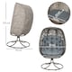 image 5 of Outsunny Swivel Egg Chair with Cushions, Foldable Basket Seat and Metal Frame, Indoor Outdoor Lounge Chair for Balcony, Patio and Living Room, Grey | Grey | Grey