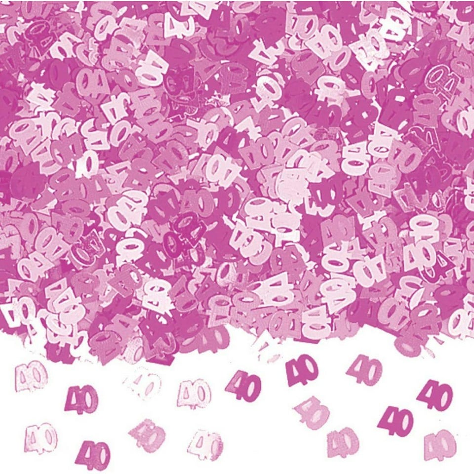 Amscan Shimmer 40th Confetti - Pink - One Size