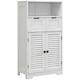 image 1 of kleankin Bathroom Cabinet with Drawers, Bathroom Storage Cabinet with Louvred Doors, Open Compartment and Adjustable Shelf for Washroom, White