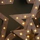 image 3 of Set of 3 Battery Operated Light up Wooden Christmas Stars with Warm White LEDs
