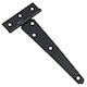 image 4 of 6in / 152mm Heavy Duty T Tee Hinges For Shed + Garden Gates Black Finish 8pc