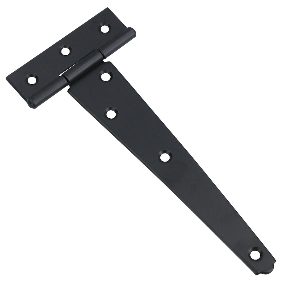 image 1 of 6in / 152mm Heavy Duty T Tee Hinges For Shed + Garden Gates Black Finish 8pc