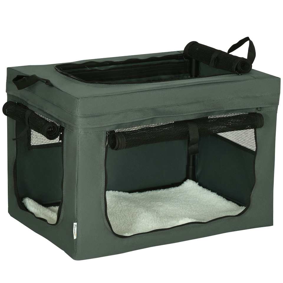 image 1 of PawHut 60cm Soft Side Pet Carrier w/ Cushion, for Miniature Dogs - Grey