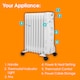 image 10 of Abode AOFR9003 2kW 9 Fin Oil Filled Radiator in White