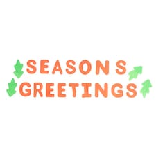 Season's Greetings with Trees Large Red Christmas Gel Window Stickers