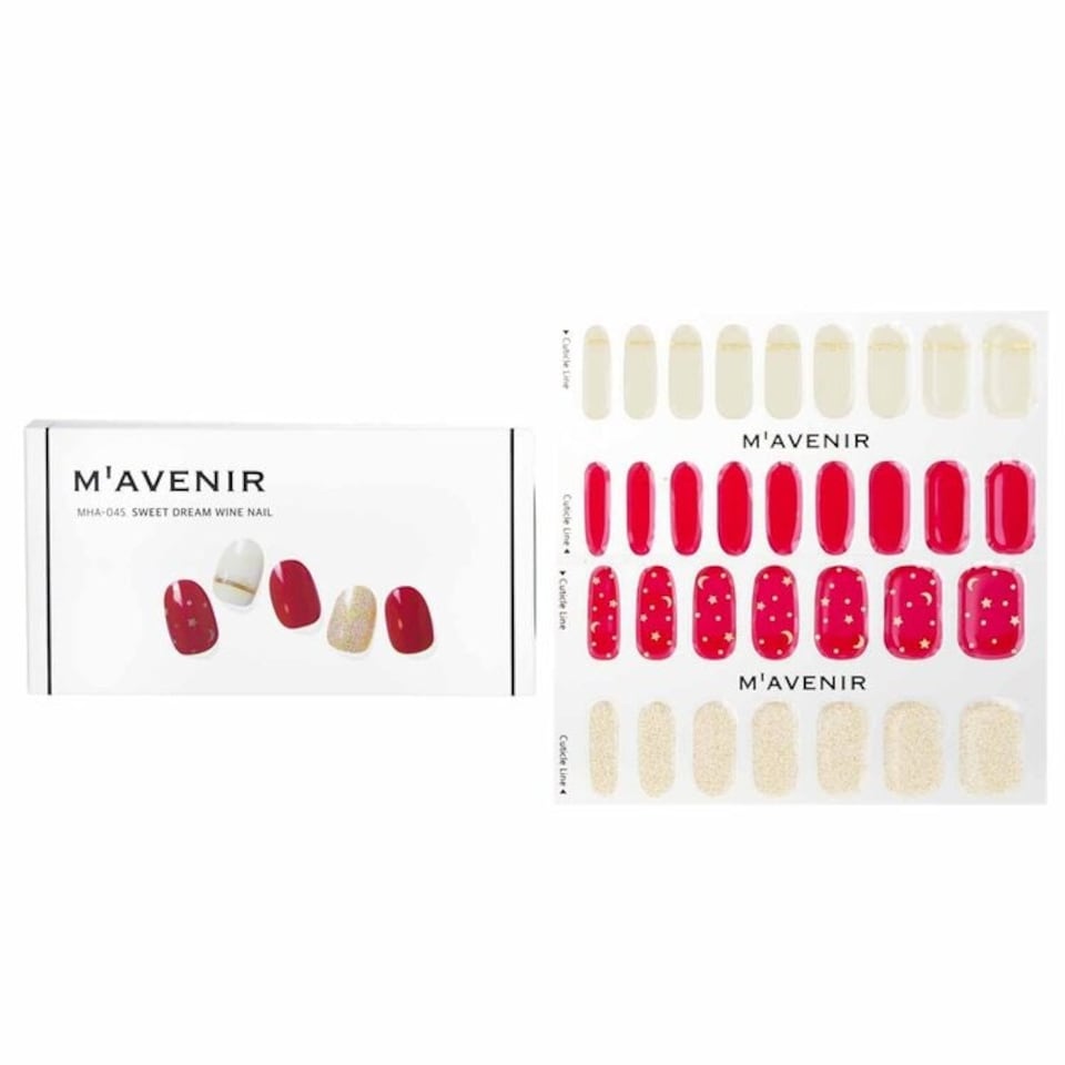 image 1 of Nail Sticker (red) - # Sweet Dream Wine Nail - 32pcs Red