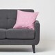 image 2 of Homescapes Cotton Plain Pink and Polka Dots Cushion Cover - 45 x 45 cm | Pink | Pink | 45 x 45 cm