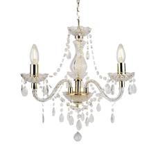 Clear and Gold Marie Therese Style 3 x 40W Chandelier Clear | Gold